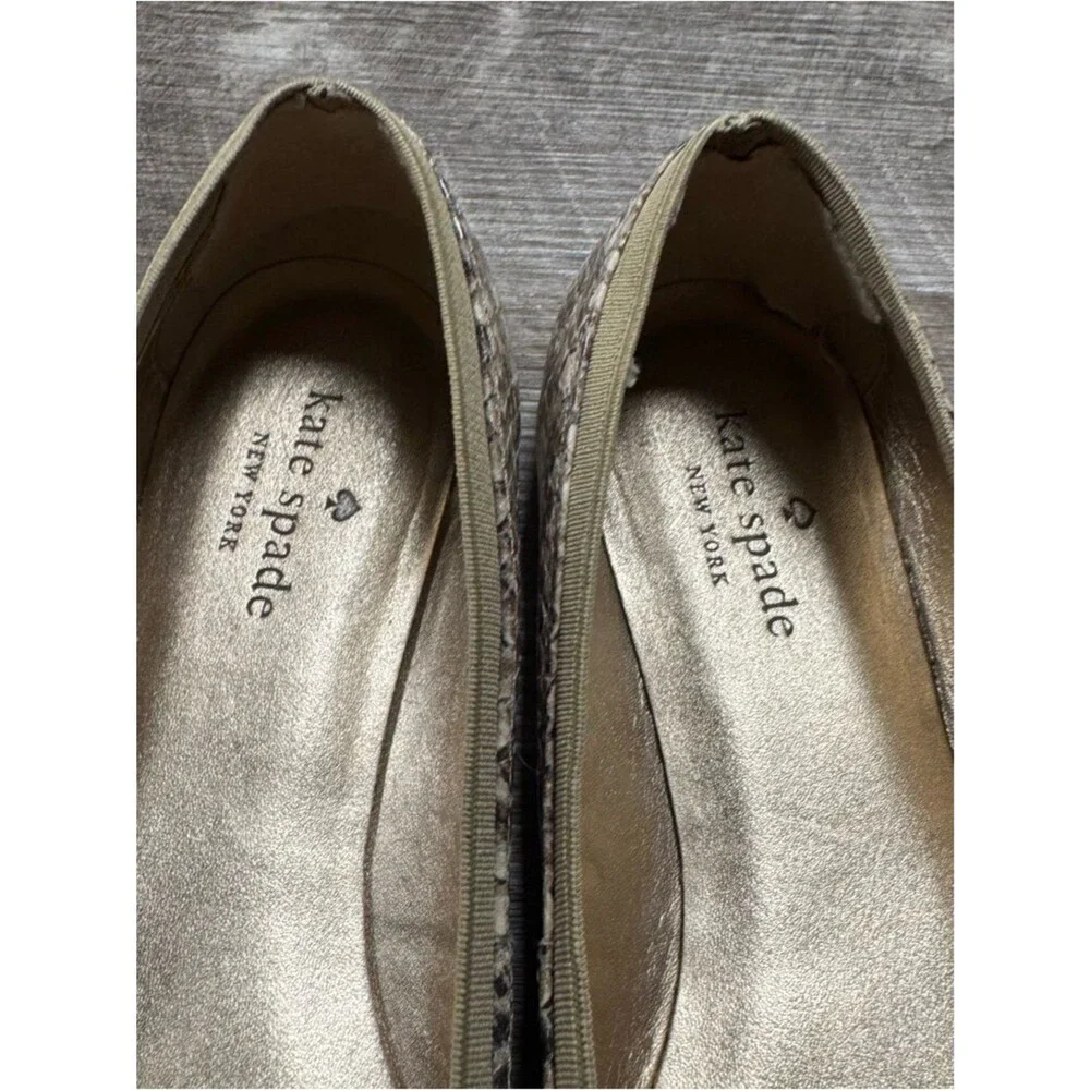 KATE SPADE NEW YORK Snakeskin Flats Made in Brazil Size 7